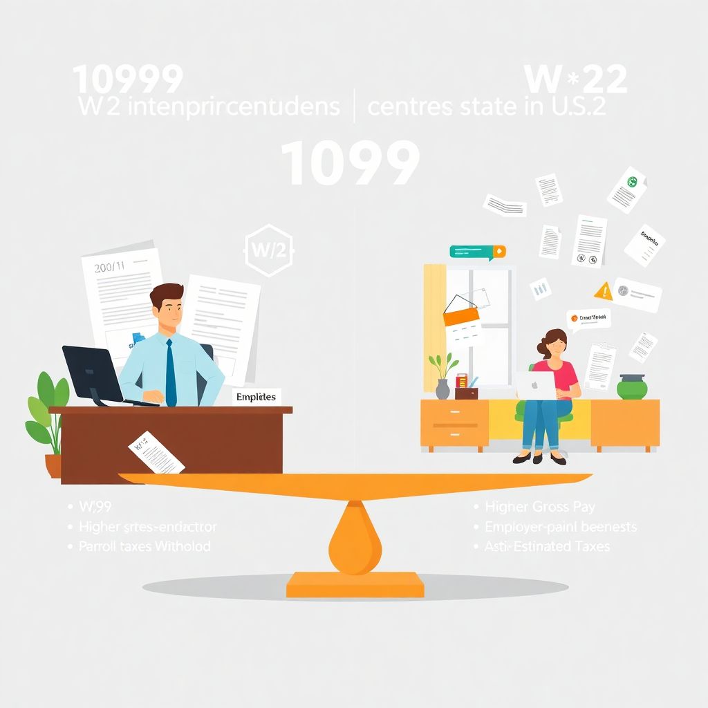 Practical guide to understanding your 1099 vs W-2 income for Us taxpayers